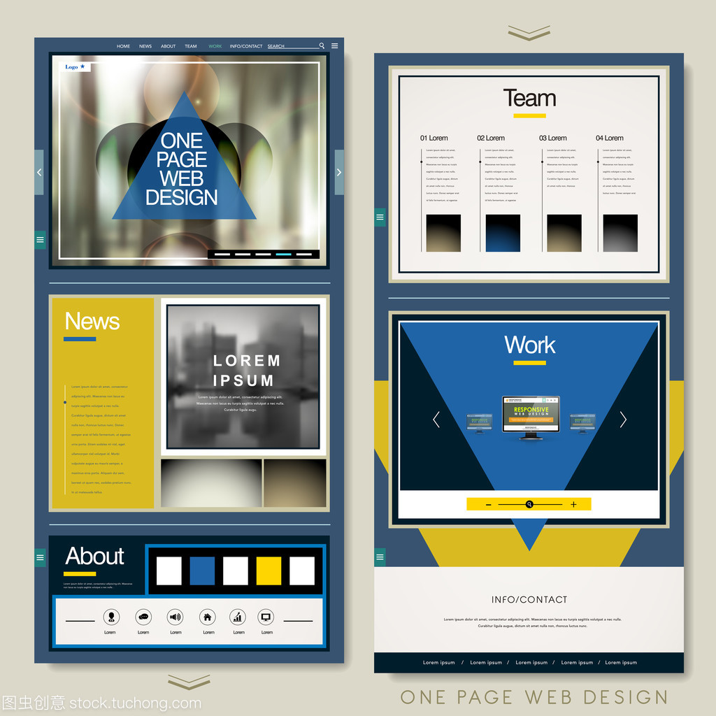 幾何元素的時(shí)尚單頁(yè)網(wǎng)站模板設(shè)計(jì)